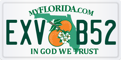 FL license plate EXVB52