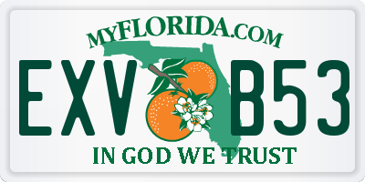 FL license plate EXVB53