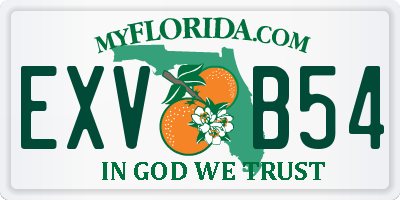 FL license plate EXVB54