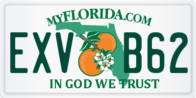 FL license plate EXVB62