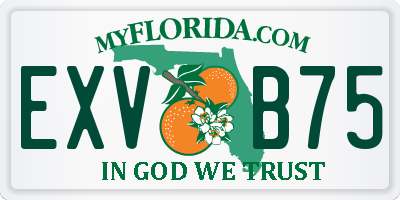 FL license plate EXVB75