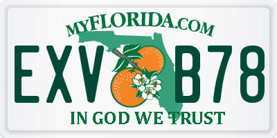 FL license plate EXVB78