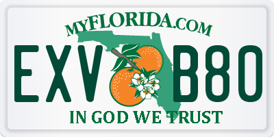 FL license plate EXVB80