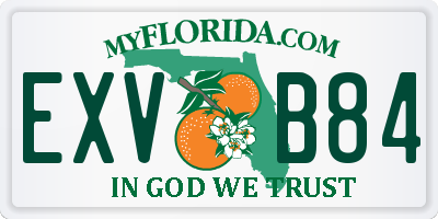 FL license plate EXVB84