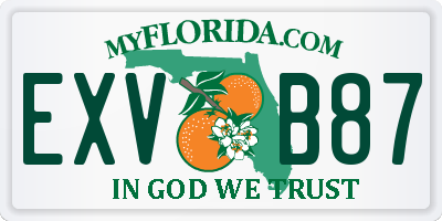 FL license plate EXVB87