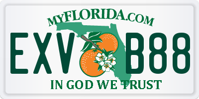 FL license plate EXVB88