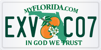 FL license plate EXVC07