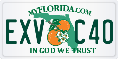 FL license plate EXVC40
