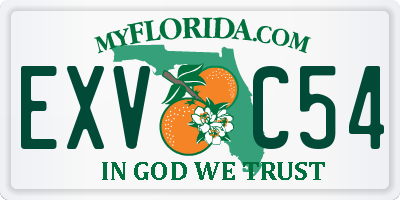 FL license plate EXVC54