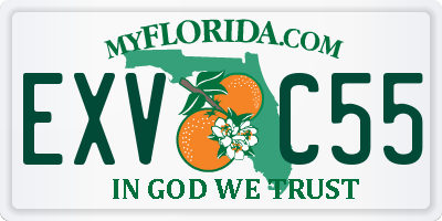 FL license plate EXVC55