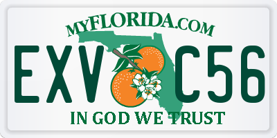 FL license plate EXVC56