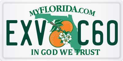 FL license plate EXVC60
