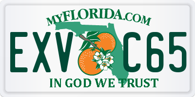 FL license plate EXVC65