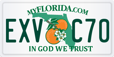 FL license plate EXVC70