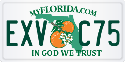 FL license plate EXVC75