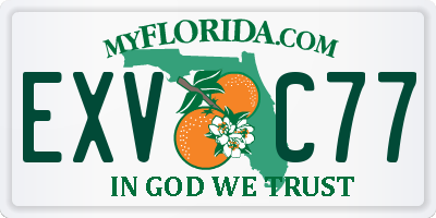 FL license plate EXVC77