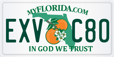 FL license plate EXVC80