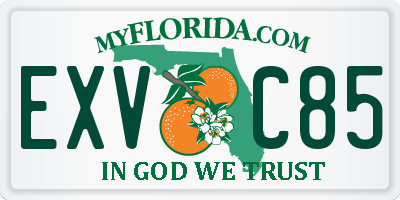 FL license plate EXVC85