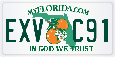 FL license plate EXVC91