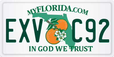 FL license plate EXVC92