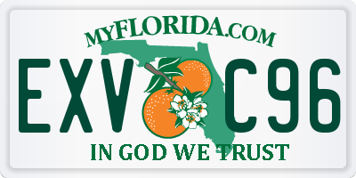 FL license plate EXVC96