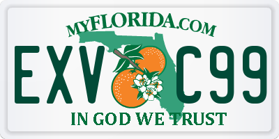 FL license plate EXVC99