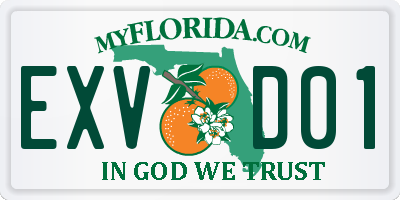 FL license plate EXVD01