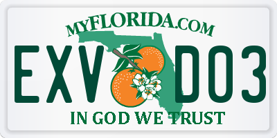 FL license plate EXVD03