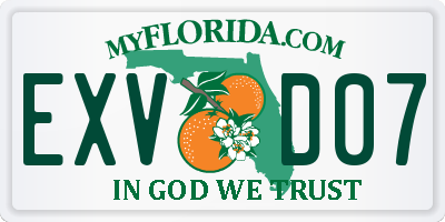 FL license plate EXVD07