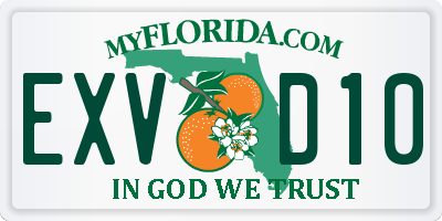 FL license plate EXVD10