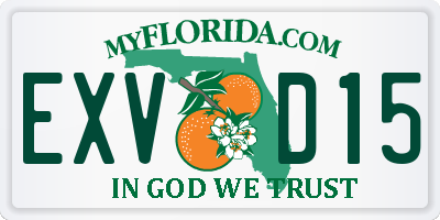 FL license plate EXVD15