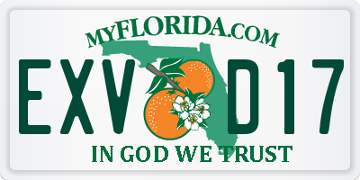 FL license plate EXVD17