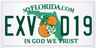 FL license plate EXVD19
