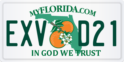 FL license plate EXVD21