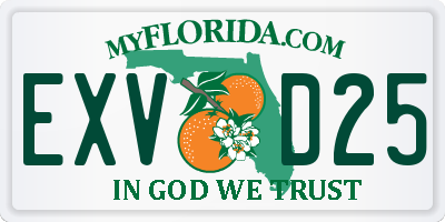 FL license plate EXVD25