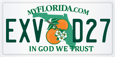 FL license plate EXVD27