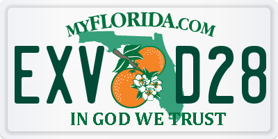 FL license plate EXVD28