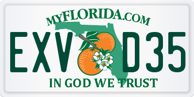 FL license plate EXVD35