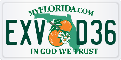 FL license plate EXVD36
