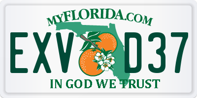 FL license plate EXVD37