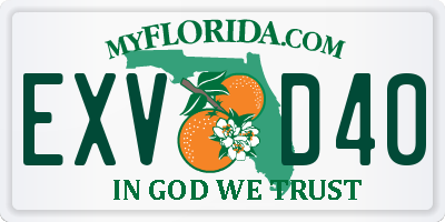 FL license plate EXVD40