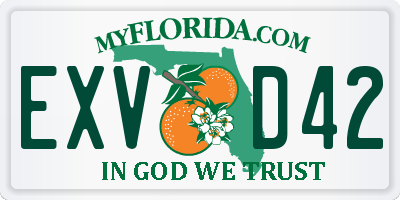 FL license plate EXVD42