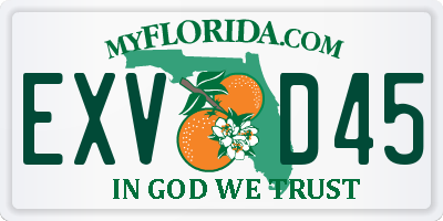 FL license plate EXVD45