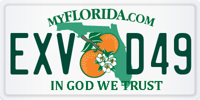 FL license plate EXVD49