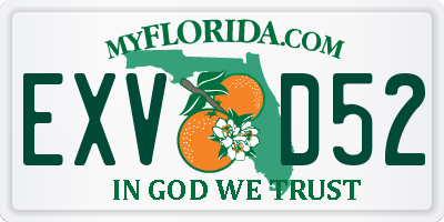FL license plate EXVD52
