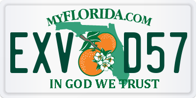FL license plate EXVD57