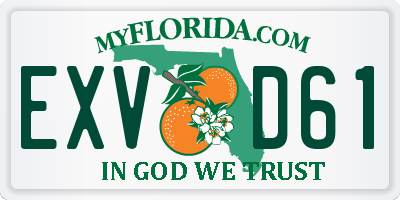 FL license plate EXVD61
