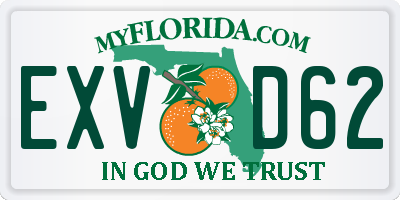 FL license plate EXVD62