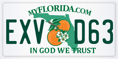 FL license plate EXVD63
