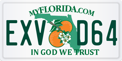 FL license plate EXVD64